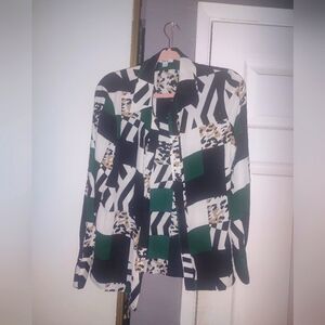 Stylish Geometric Print Blouse